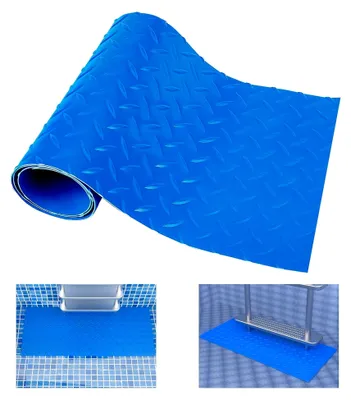 Produktbild von Poolleiterunterlage, 90 x 23 cm, blaue Anti-Rutsch-Matte für Schwimmbadleitern