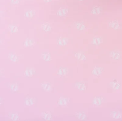 Produktbild von Jerseystoff Meterware Biene rosa weiß 1,50m