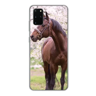 Produktbild von MuchoWow® Handyhülle Schutzhülle Hülle für Samsung Galaxy S20 Plus Pferd - Sakura - Halfter Silikon Softcase Handy Hülle - Hartschale