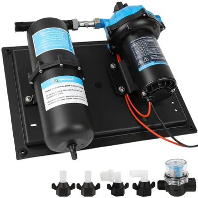 Imagen del producto de Bomba de agua con depósito de presión, 12 V, 7 galones por minuto, 70 psi