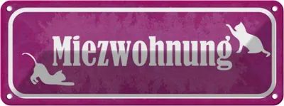 Produktbild von vianmo Blechschild 10x27 cm Katze Miezwohnung Tier Haustier