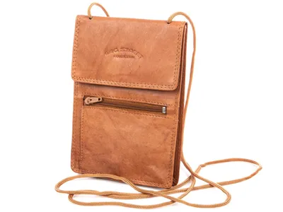 Produktbild von Passhülle Passtport-Tasche aus Echtleder Bag Street Praktische Umhängetasche für Dokumente Hellbraun