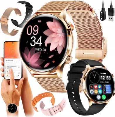 Zdjęcie produktu dla Smartwatch Zegarek Damski Elegancki Rozmowy Powiadomienia Sport Puls Menupl