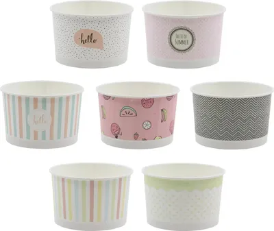 Produktbild von Pastellfarbene Eisbecher aus Papier, 350 ml, 30 Stück.