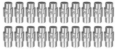 20 magnetische Endkappen für Armbänder, 6 mm Loch, Silber