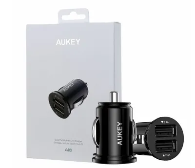 Produktbild von AUKEY Car Charger 24W black 2-Port USB-type A CC-S1
