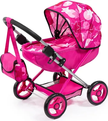 Produktbild von Bayer Design 12749AB Puppenwagen Cosy Set mit Bett, Kissen, Decke, pink Sterne