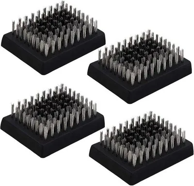 Productafbeelding van PULUZ 4 stuks grillborstelvervangingskoppen, grillreinigingsborstel zonder draadborstels, vervangbare koppen, geschikt voor grillborstels, BBQ-reiniger