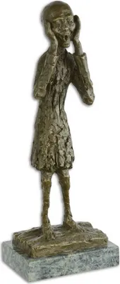 Produktbild von Casa Padrino Luxus Bronze Skulptur Der Schrei Bronze / Grau 14,5 x 9,9 x H. 38,2 cm - Deko Bronzefigur