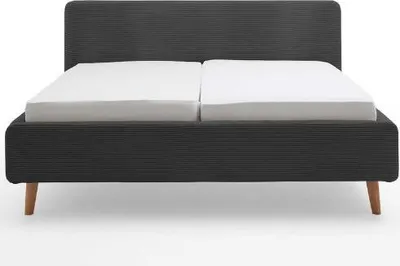 Produktbild von Doppelbett Madras 160x200cm Rippensamt - anthrazit