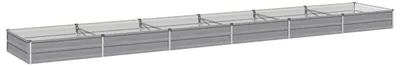 Productafbeelding van Verhoogde tuinbak voor in de tuin, grijs, 480 x 80 x 24 cm, gemaakt van verzinkt staal