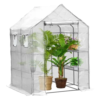 Produktbild von Jopassy Foliengewächshaus Tomatengewächshaus Gewächshaus Treibhaus, Mehrweg,weiß 143x143x195 cm
