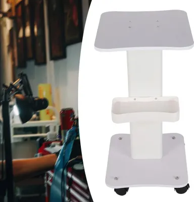 Obrázek produktu pro Úložný vozík – salonní vozík s kolečky – multifunkční – odolný – opakovaně použitelný – plastový – snadno se s ním manipuluje – bílý