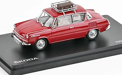 Productafbeelding van Skoda 1100 MBX (1969), rode uitvoering, met accessoires, ABREX, schaal 1:43