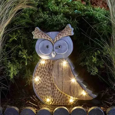 Image de Hibou en pierre de bois solaire