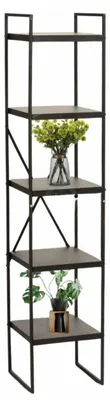 Zdjęcie produktu dla HOWHOMELY | Regał na książki – regał stojący – czarny – 27 x 130 cm – regał metalowy – salon – dekoracyjny