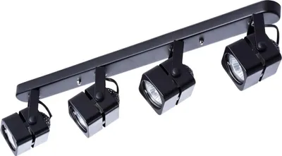 Zdjęcie produktu dla ARTE LAMP Lampa wisząca z czterema czarnymi oprawami i kloszem – lampa sufitowa do kuchni – lampa sufitowa – lampa wisząca LED z kablem. Rozmiar: 4