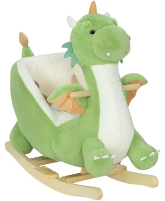 Obrázok produktu pre Hojdacie zvieratko dinosaurov so zvukom – plyšová hojdacia hračka | Farba: zelená | Rozmery: 38x65x72 cm