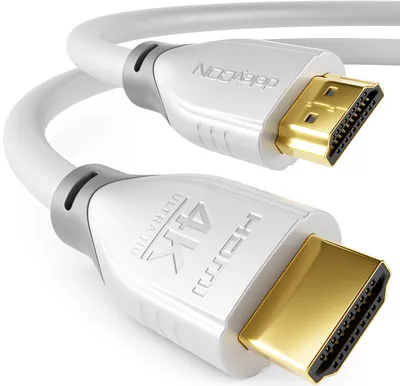 Produktbild von deleyCON 1,5m HDMI Kabel 2.0 a/b - HDR 10+ UHD 2160p 4K@60Hz YUV 4:4:4 HDR HDCP 2.2 3D ARC Dolby Digital + Dolby ATMOS - Weiß Grau