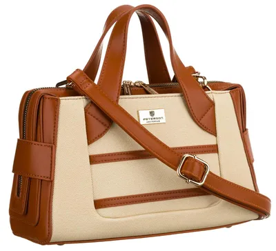 Obrázek produktu pro Peterson Dámská crossbody kabelka ecru hnědá 28x16,5 cm