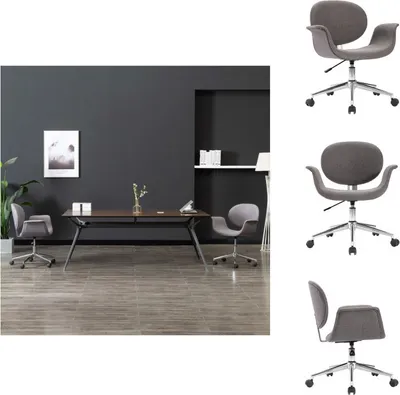 Imagen del producto de vidaXL Silla giratoria para comedor, color gris, tapizada en tela - Sillas para comedor