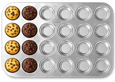 Produktbild von Backform Set Muffinform Edelstahl: Muffinblech 24er Mini-Muffins