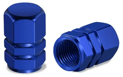 Obrázek produktu pro Sada 4 hliníkových krytek ventilků pro pneumatiky, modré
