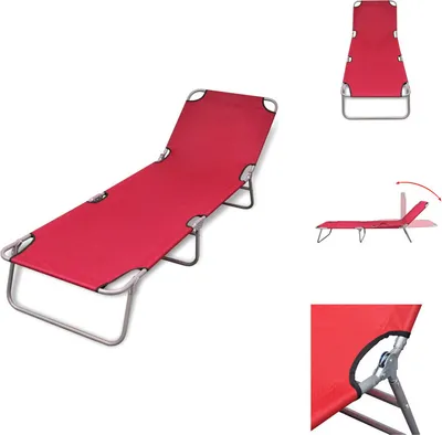 Obrázek produktu pro vidaXL Skládací lehátko s nastavitelným opěradlem červené - Lehátka