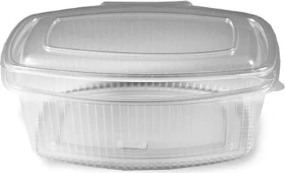 Produktbild von 50x Feinkostbecher klar mit angehängtem Deckel 1000 ml PP