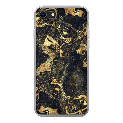 Produktbild von MuchoWow® Handyhülle Schutzhülle Hülle für iPhone SE 2020 Marmor - Luxus - Gold Silikon Softcase Handy Hülle - Kartenbesitzer