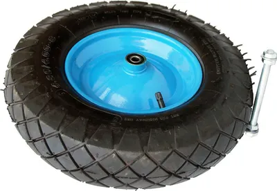 Image de BKshop | Roue de brouette 4.00-8 - caoutchouc plein - roue gonflable - 6PR - idéal pour le jardinage - pneu de brouette - roue pour brouette - avec axe Ø12