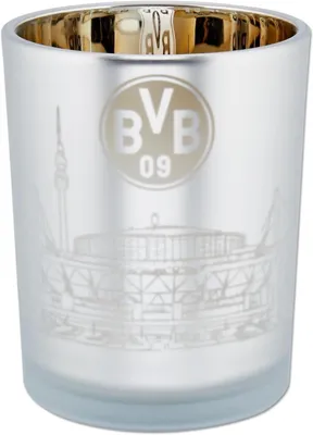 Produktbild von Windlicht im Skyline-Design von Dortmund, grau, große Teelichtgröße