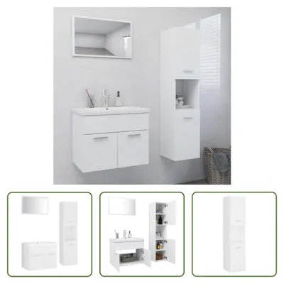 Produktbild von The Living Store Badmöbel-Set Weiß Holzwerkstoff
