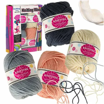 Produktbild von Strickgarnknäuel Wollgarn 4 Stk.