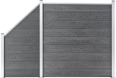 Produktbild von WPC Zaun-Set 1 Quadrat + 1 Schräge 273x186 cm Grau