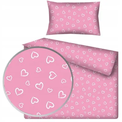 Produktbild von Designpremium Kinderbettwäsche Rosa Herzen 90x120 cm Baumwolle