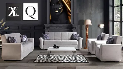 Produktbild von Sofagarnitur 3+2+1+1 Bettfunktion Set Komplett Textil JVmoebel