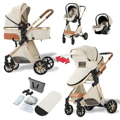 Produktbild von 3-in-1 Kombikinderwagen mit Babywanne und Autositz