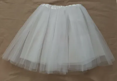 Produktbild von Tütü Tutu Ballettrock Tüll Tüllrock mit Unterrock Petticoat Ballett Rock mit Innenrock 5 Lagen 45cm Fasching Karneval Weiß