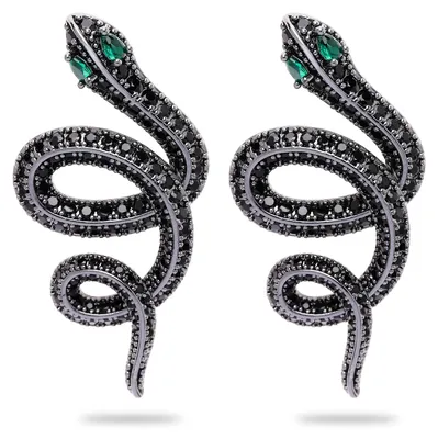 Image de AVANT-GARDE PARIS Boucles d'oreilles serpent noir