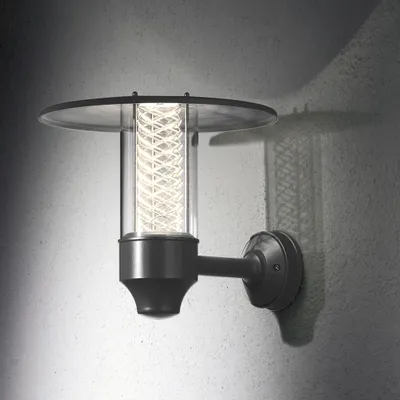 Produktbild von Konstsmide Nova Wandleuchte schwarz lackiertes Aluminium, klares Acrylglas, Hand EU 406-750