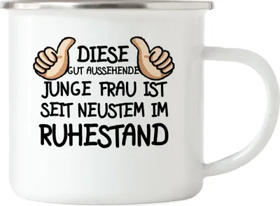 Produktbild von Rentnerin Emaille Tasse Rente Lustig Spruch Ruhestand Rentner Pension
