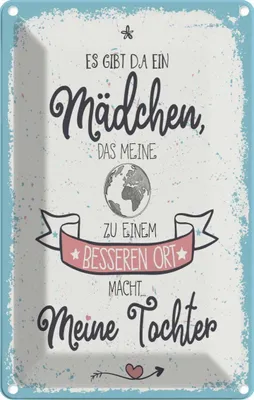 Produktbild von vianmo Blechschild 18x12 cm Tochter macht meine Welt besser Spruch Zitat