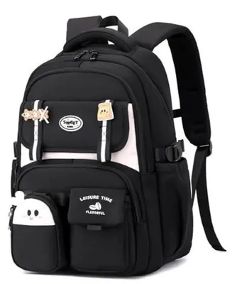 Image de Sac à dos pour filles, adolescent, 30 litres, compartiment pour ordinateur portable 15,6 pouces, imperméable, noir