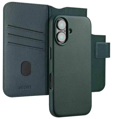 Imagen del producto de Funda Tipo Libro de Cuero 2 en 1 con MagSafe para Apple iPhone 16 - Cedar Green