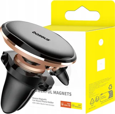 Image de Baseus Support magnétique pour grille d'aération de voiture (or)