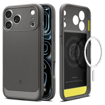 Obrázok produktu pre Spigen Rugged Armor (MagFit), Ochranný obal, Apple, iPhone 18 Pro / 17 Pro, 16 cm (6.3"), Šedá