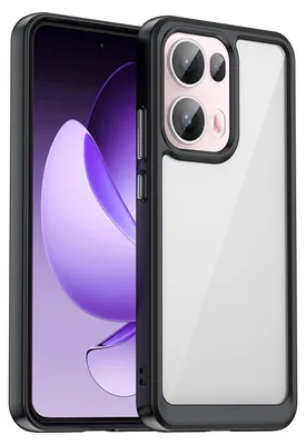 Immagine prodotto di Per Oppo Reno 13 Pro 5G serie colorata Custodia protettiva ibrida in TPU acrilico nero