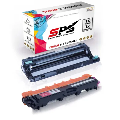 A product shot of a toner cartridge and drum unit with its packaging.