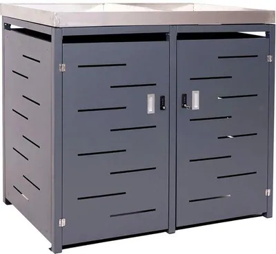 Produktbild von Doppelhaushaltsmülltonne MCW-H40, Mülltonne, rohstahl, 54kg, 125x134x84cm